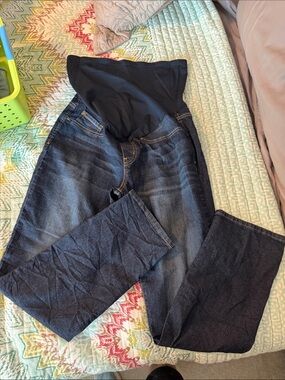 Signature by Levi Strauss Dark Blue Maternity Overalls with Black Panel